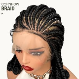 Handmade Synthetic Bantu Braiding Wigs Full Lace Natural Cornrow Braided Wigs for Black Women 16inch African Braids Hair Wigs