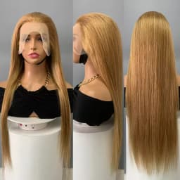 Smilegirl 260% Density Honey Blonde 13x6 HD Lace Front Human Hair Wigs Straight #27 Colored Brazilian Glueless 13x4 Lace Frontal Wig Women