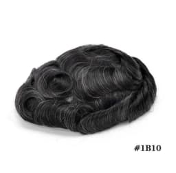 New Men Toupee Human Hair Wigs Fine Mono NPU Capillary Prosthesis Real Human Remy Hair System Male Grey Hair Toupee Hairpiece