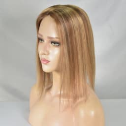 Hair Topper for Women Real Human Hair Clip in Hair Hairpieces for Women No Bangs Top Base Mono Lace 4x6inch Brown Color 14inch