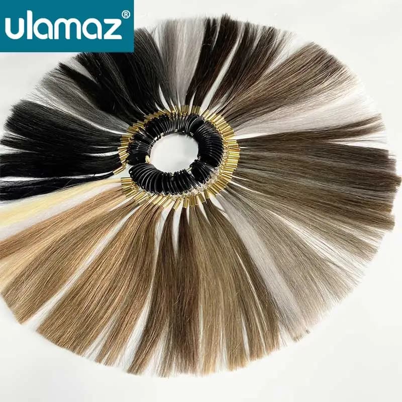 Human Hair Color Rings Hair Eextensions Wheel For Salon Swatches For Hairdresser Hair Dyeing Sample Chart Ring For Hairdressing