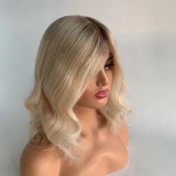 7T60 Color Dark Roots Glueless Silk Top Silicone Base Medical Wig Replacement European Human Hair For Alopecia Or Cancer