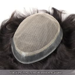 Silk Base Men Toupee Human Hair System For Man PU Around Realistic Male Hair Wig Men's Hairpiece Replacement Prosthesis