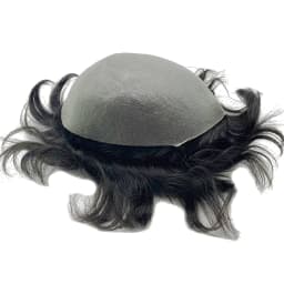 Thinnest 0.03mm Base PU Knot Men's Wig Transparent PU Men Toupee Men's Hair Pieces Unit Hair Replacement System Size 8x10 Inch