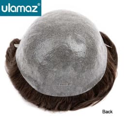 Lace Pu Men's Capillary Prosthesis 0.06-0.08mm Skin Toupee Hair Men Lace Front Hair Prosthesis Man Hair System Wigs Human Hair