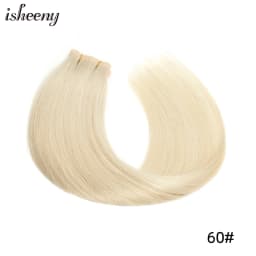 Isheeny Straight Long Tape Weft Hair 12"-22" Invisible PU Skin Weft Human Hair Extensions Natural Inject Hair Bundles 80-100g