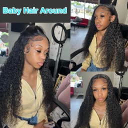 Smilegirl 220% Density 30 Inch Deep Curly Wave Wig 5x5 Glueless Lace Front Pre Plucked Brazilian Wet Wavy HD Transparent Lace Frontal Natural Color for Women