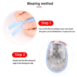 15*20cm 100% Human Hair Men's Short Buzz Cut Hair Thin Skin Toupee Men Human Hair Transparent Full Biological Scalp Prosthesis