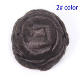 Men's Full Swiss Lace Wig Bleached Knot Human Hair Toupee Durable Comfortable All-Day Wear Hairpiece