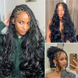 Smilegirl #1B Body Wave Crochet Human Hair 16 18 Inch Unprocessed Brazilian Virgin Feather Crochet Human Hair 60 Grams Natural Black Body Wave Human Crochet Hair Braiding Extensions for Boho Braids