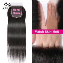 UNice 5x5 HD Lace Closure 26Inch Straight Human Hair Lace Closure 4x4 Transparent Lace Closure 1PC Free Part