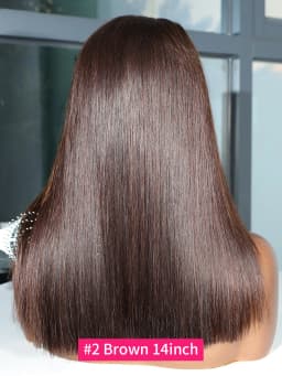 #2 Brown Raw Hair Vietnamese 250 Density 100% Human Hair Lace Frontal Wigs Straight 13x6 13x4 Bob Wig Lace Front Human Hair Wigs