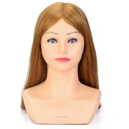 24" 100% Real Human Hair Mannequin Head And Shoulder Hairdresser Training Manikin Real Hair head for hairstyles Styling Wig head