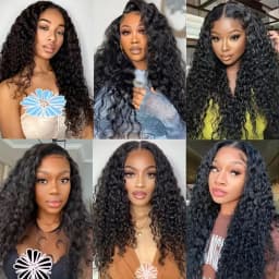 Natural Black Deep Wave Human Hair 13x6 HD Transparent Lace Front Wig 7x6 Brazilian Remy Human Hair Pre Plucked Baby Hair Glueless Wear And Go 200% Density Soft Bouncy Minimal Shed No Tangle Beginner Friendly For Women 40 46 Inch