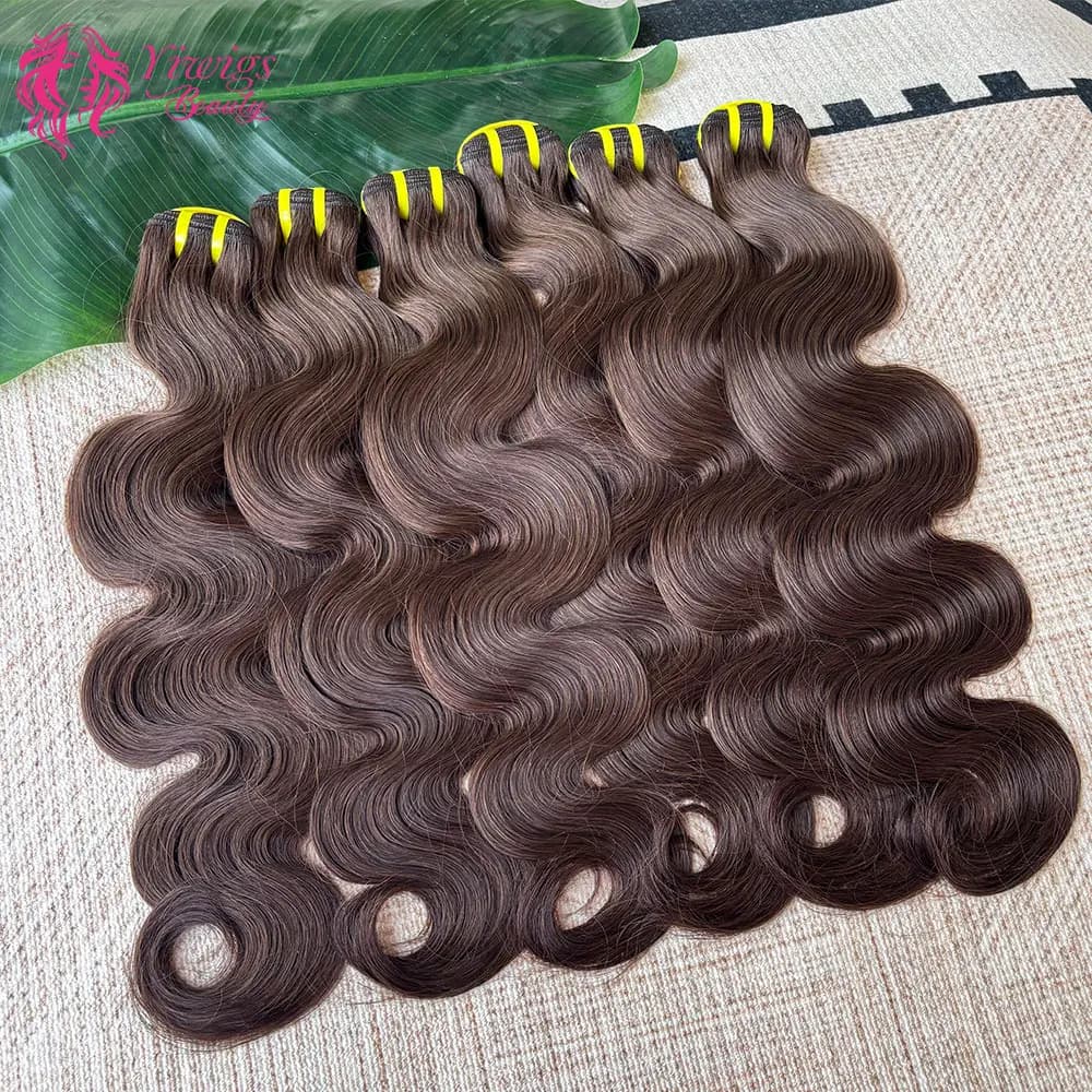 #2 Darkest Brown Body Wave Bundles Highlight Human Hair Vietnamese Virgin Hair Soft & Silky For Women Human Hair Extensions