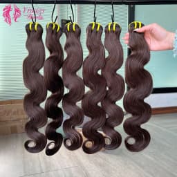 #2 Darkest Brown Body Wave Bundles Highlight Human Hair Vietnamese Virgin Hair Soft & Silky For Women Human Hair Extensions