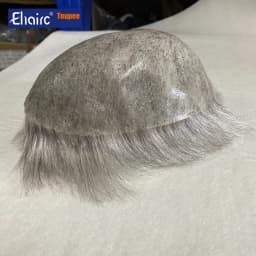 Male Hair Prosthesis 0.12-0.14mm Injection Skin Toupee Man Wigs For Men Wig Men's Gray Hair White Hair Men's Wigs Can Be Dyed