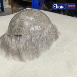 Male Hair Prosthesis 0.12-0.14mm Injection Skin Toupee Man Wigs For Men Wig Men's Gray Hair White Hair Men's Wigs Can Be Dyed