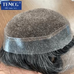 New Australia Toupee Men Wig Lace PU Base Male Hair Prosthesis Breathable Men's Capillary Prosthesis Replacement System Male wig