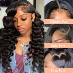 HD Loose Deep Wave Lace Front Wigs Human Hair Natural Black Pre Plucked With Baby Hair Wigs Brazilian Human Hair With Baby Hair