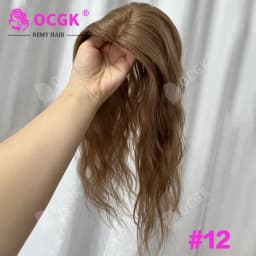17 Inch Hair Toppers 100% Real Human Hair Clip In Body Wave Breathable Mesh Base Extensions for Thinning Hair Add Vo