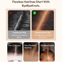 UNice Bye-Bye Slip™ 7x5 Lace Ombre Brown Burmese Curly Wig With Finger Coil Ends Pull & Go Drawstring Glueless Wig Ready To Wear