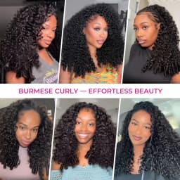 3 in 1 Half Wig Deep Wave Burmese Curly Drawstring Flip over Glueless Raw Human Hair Ready to Wear