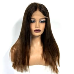 5x5 Glueless Double Drawn Bone Straight Wig Lace Closure Straight Human Hair Wigs 300% Density T1B/4 Ombre Hair Wig For Women