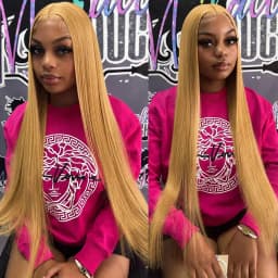 13x6 Honey Blonde Color HD Lace Front Human Hair Wigs Brazilian Straight Lace Frontal Wig HD Lace Frontal Wig For Black Women