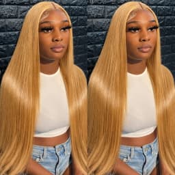 13x6 Honey Blonde Color HD Lace Front Human Hair Wigs Brazilian Straight Lace Frontal Wig HD Lace Frontal Wig For Black Women