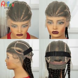 18 Inch Cornrow Braided Wigs Synthetic Full Lace Braids Wigs For Black Women Transparent Lace Front Braided Wigs With Baby Hair