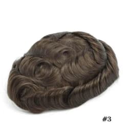 Male Hair Prosthesis I SKIN 0.12-0.14mm Full PU With Knots Real Human Hair Replacement System Unit Remy Hair Capillary Prothesis