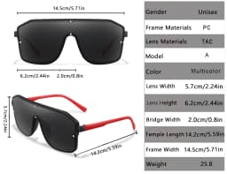 New Brand Fashion Square Big Frame Sunglasses Men Women Cycling Goggles Outdoor Sports Driving Travel Windproof Eyewear Festival