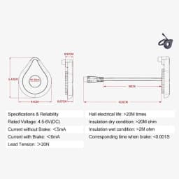 Electric Pedal Sensor 12 Magnets Electric Bikes Sensor Waterproof Interface High Accuracy Dual Hall For Electric Bike