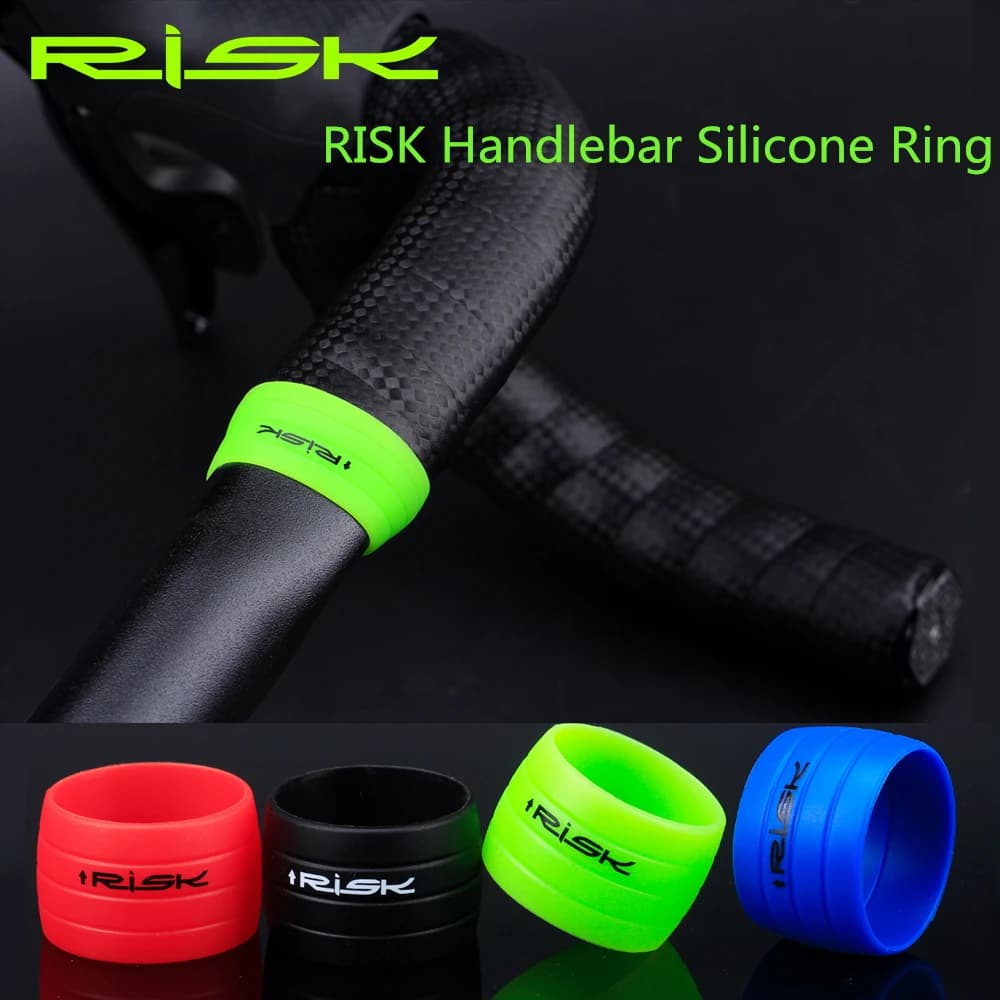 1Pair Silicone Cycling Handlebar Tape Fixing Sleeve Ring Anti-skip Waterproof Plugs Protective Cover Bike Rubber Road Hand New