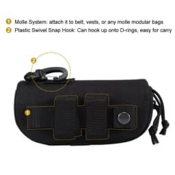 Tactical MOLLE Eyeglass Case Hunting Shockproof Protective Goggles Box Portable Outdoor Sunglasses Case-1000D Nylon