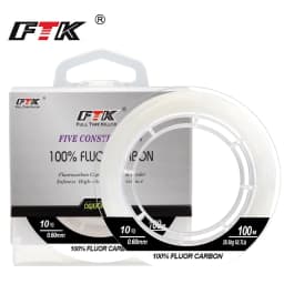 FTK Fishing Line 50M/100M 100% Fluorocarbon Fishing Lines 5.5-130.9LB Carbon Fiber Leader Fly Line Fast Sinking Carp Fishing