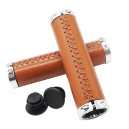 Retro Leisure Grip Universal Hand Sewn Grip PU Leather Grip Bicycle Grip Shock Absorbing Folding Bike Scooter Bike Handlebar