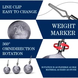 PROBEROS 10pcs Water Drop Twist Ring Lead Pendants,Precision Water Drop Weights,3.5/5/7/10/14/20g,Fishing Gear Accessories