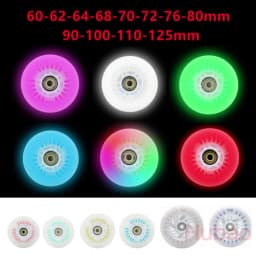 4pcs LED Flash Wheel 60/62/64/68/70/72/76//80mm Inline Skates 90/100/110/125mm Speed Skates Rock Fancy Roller Skates PU Tyres