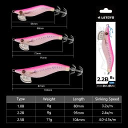 LETOYO 2.5#-1.8# mini EGI luminous squid jig Artificial bait for Webfoot Octopus Cuttlefish sea fishing lures squid lure