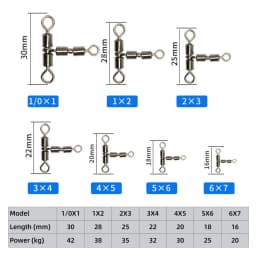 DNDYUJU 10pcs Fishing Swivels Solid Connector High Speed Double Rolling Triangle Joint Fishing Accessories For Fishing Hook