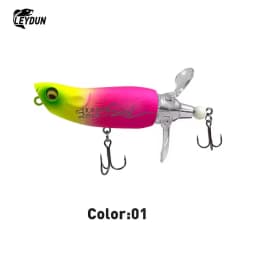 Popper Fishing Lures Top Water Hard Baits Whopper Plopper Soft Rotating Tail 85mm 15g Popper Wobblers For Bass Pike