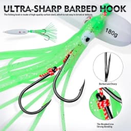 1PC Slow Pitch Jigging Lure Dual Hook Glow-in-the-Dark Slow Jig Fishing Bait 60g-180g 200g For Offshore Saltwater Boat Fishing