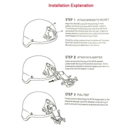 Tactical Helmet Frame Mount NVG Shroud Aluminum Adapter 3 Hole Skeleton Mount ARC Rail For FAST MICH Helmet Accessorie