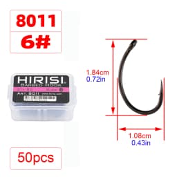 Hirisi 50/100pcs PTFE Coating Carp Fishing Hooks Steel Barbed Hooks In Box 8011 Fishing Accessories