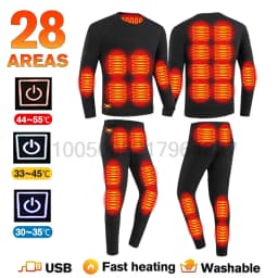 Winter Heated Underwear Set Women Men USB Electric Heating Jacket Outdoor Sports Thermal Underwear Electric Heated Equipment