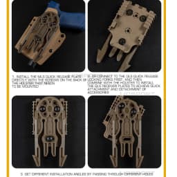 Tactical Molle Quick Release Plate Gun Holster Platform Adapter Quick Locking System Kit with QLS 19 22 Hunting Accessories