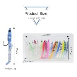 17pcs Mixed Color Raglou Sea Fishing Spinning Soft Lure Silicone Bait Shad Silicone Fishing Trolling Artificial Bait