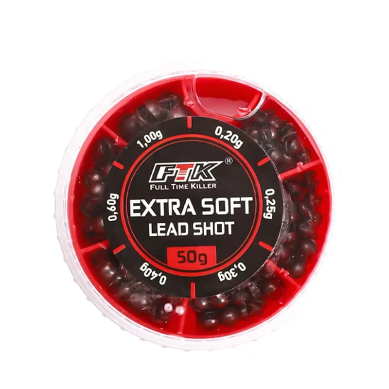 Extra Soft Lead Shot Split Shot Sinkers 50g Weight Assortment Box (0.2g 0.25g 0.3g 0.4g 0.6g 1.0g) for Float Fishing Rig Tackle